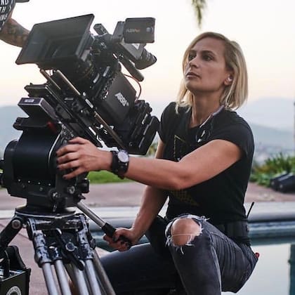 Halyna Hutchins en el rodaje de Rust