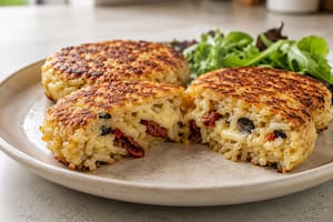 Hamburguesas de arroz y provoleta