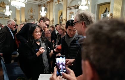 Han Kang conversó con el público después de su conferencia en la Academia Sueca el sábado pasado