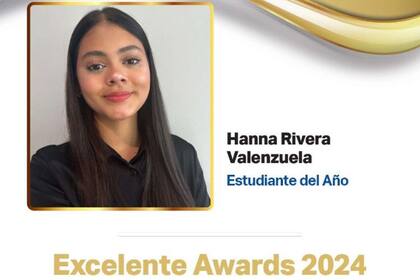 Hanna Rivera Valenzuela, elegida estudiante del año en los Premios Excelente Latinoamericanos