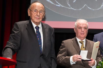 Hans-Dietrich Genscher y Daniel Barenboim