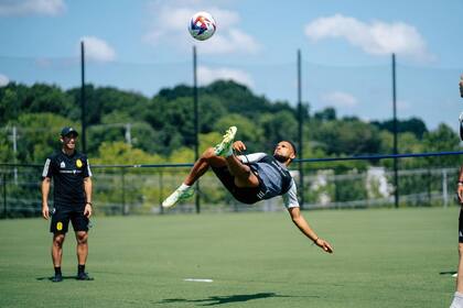 Hany Mukhtar durante el entrenamiento de Nashville Soccer Club