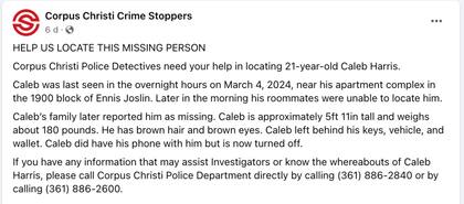 Harris es buscado desde el 4 de marzo