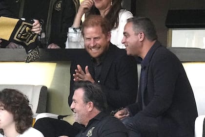 Harry, Duke of Sussex, watches during the first half of a Major League Soccer match between Los Angeles FC and Inter Miami Sunday, Sept. 3, 2023, in Los Angeles. (AP Photo/Mark J. Terrill)�