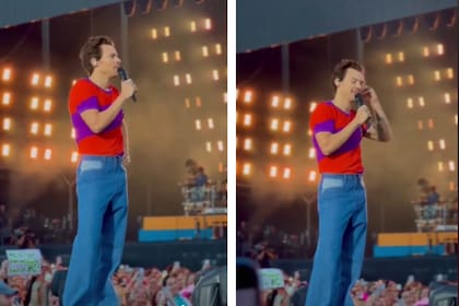 Harry Styles mientras interactuaba con la maestra