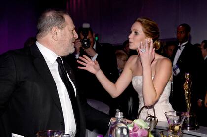 Harvey Weinstein y Jennifer Lawrence