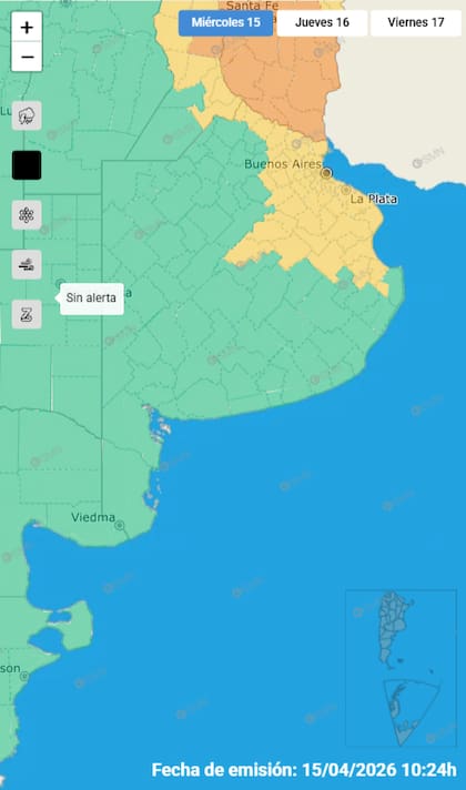 Hay alerta amarilla por lluvias fuertes en el AMBA