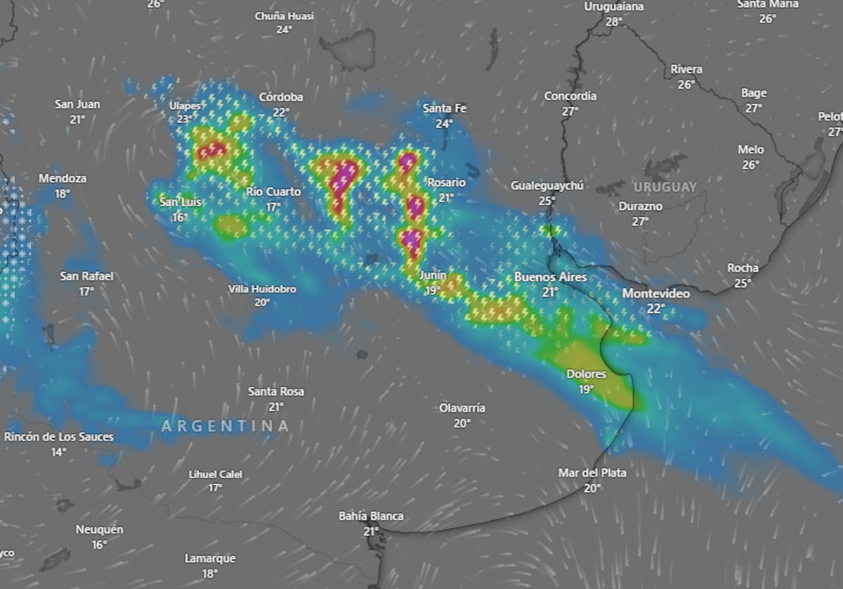Se viene la lluvia en Buenos Aires y hay alerta amarilla en varias provincias afectadas