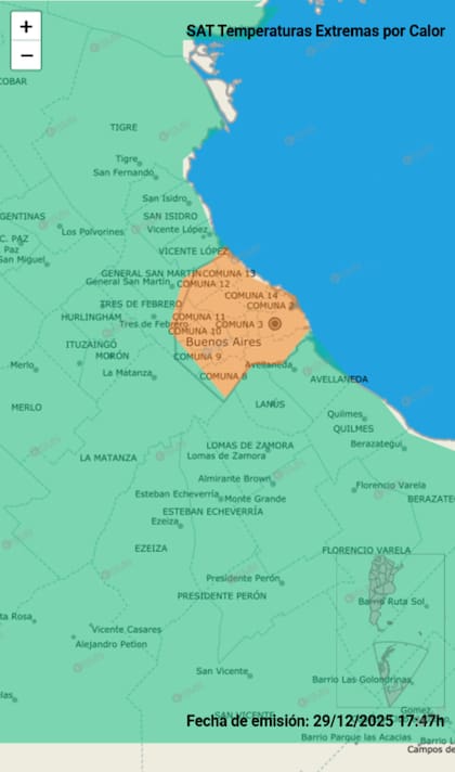 Hay alerta naranja por temperaturas extremas en CABA este martes 30 de diciembre