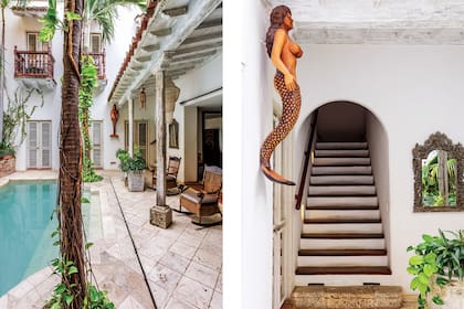 Decoración estilo kitsch, que se ve en la sirena que emula los viejos mascarones de proa