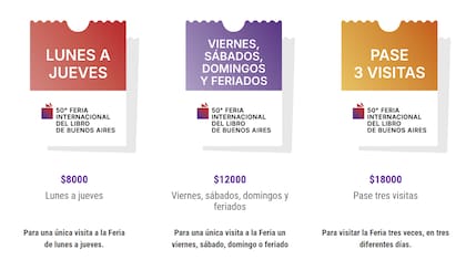 Hay tres opciones distintas para adquirir entradas en esta edición (Foto: Feria del Libro)