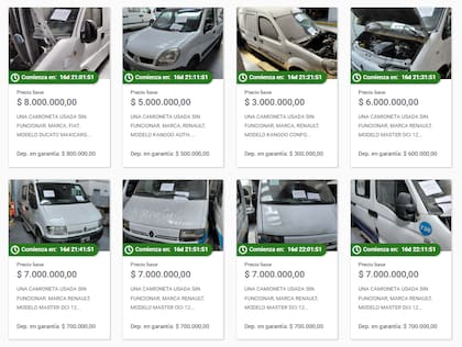 Hay una gran variedad de modelos y precios en el remate (Foto: Banco Ciudad)