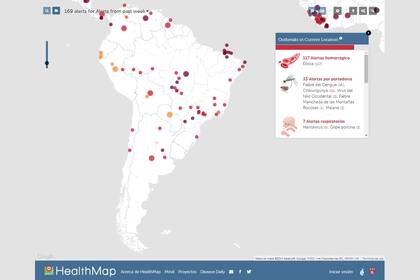 Healthmap, un mapa interactivo que intenta determinar dónde hay focos infecciosos