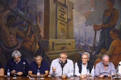 Héctor Daer estuvo al frente de la conferencia de prensa de la CGT