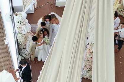 Los novios antes de dar el sí, muy acaramelados.