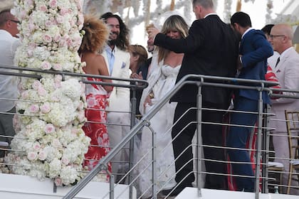 Heidi Klum y Tomas Kaulitz festejando su boda, a pocos meses de haberse casado en secreto en una ceremonia en California.