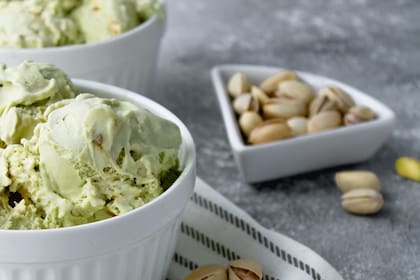 Helado casero de pistacho