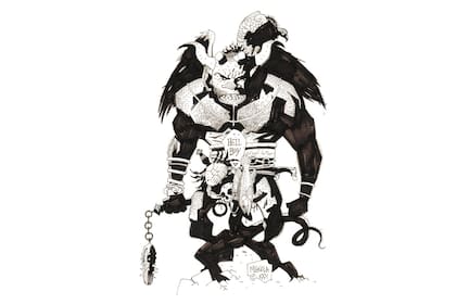 Primer dibujo de Hellboy, realizado por Mike Mignola para matar el tiempo en una convención de cómics