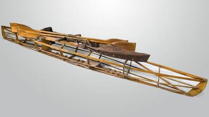 Henri Peteri compró su kayak en una tienda en Rotterdam. Fue construido en Alemania