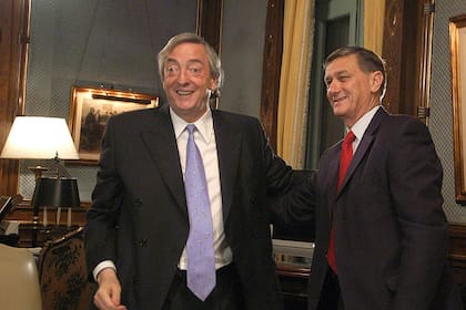 Hermes Binner junto a Néstor Kirchner, en septiembre de 2007
