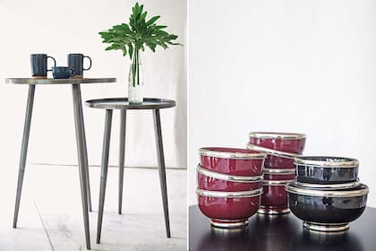 Hermosos los cuencos de Marruecos con virola de alpaca ($250 c/u)