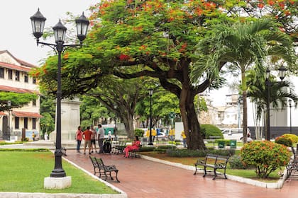 Herrera, una de las plazas del Casco Viejo.