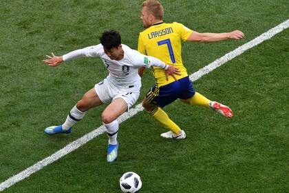 Heung-Min en el primer partido de la selección de Corea en el Mundial de Rusia