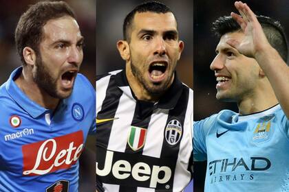 Higuaín, Tevez y el Kun, tres nombres para un puesto en la selección