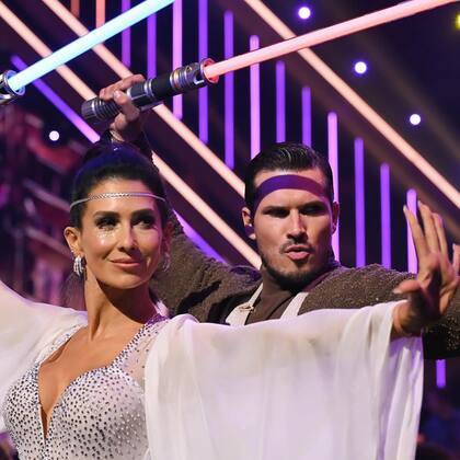 Hilaria Baldwin, junto al bailarín Gleb Savchenko, en u última performance juntos en el reality