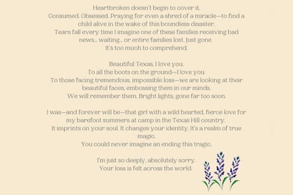 Hilary Duff se unió a la solidaridad con el pueblo texano por las inundaciones