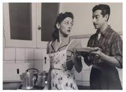 Hilda Bernard y Oscar Casco en una telenovela de Canal 7, en 1952