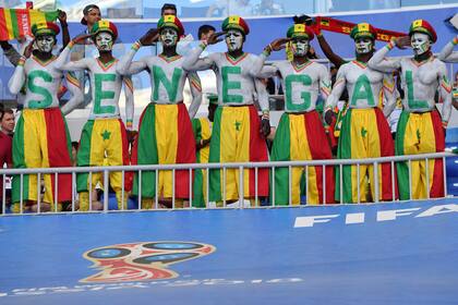 Hinchas senegaleses en el partido que Colombia le ganó a Senegal
