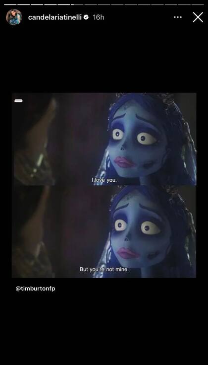 Historia de Cande Tinelli compartida en Instagram