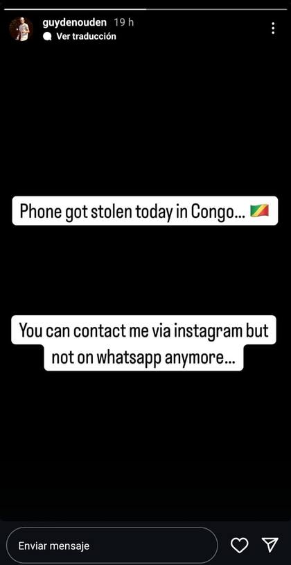 Historia publicada en su cuenta de Instagram, en la madrugada del martes.