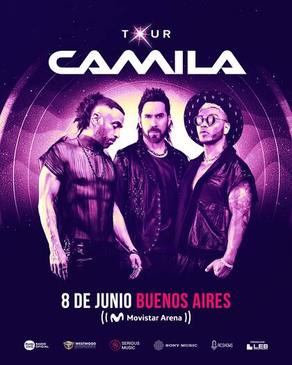 ¡Histórico regreso! Después de 10 años de ausencia, Camila, la icónica banda mexicana, creadora de clásicos nostálgicos como “Mientes”, “Todo cambió” y “Aléjate de mí”, vuelve a los escenarios y elige Argentina como una de sus principales paradas
