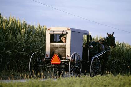 “Amish en un carruaje tirado a caballo” (Lancaster, Pensilvania) (1998)