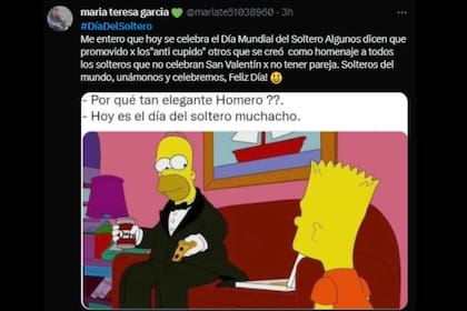Homero Simpson no faltó en los memes por el Día del soltero (Captura X)