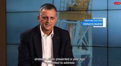 Horacio Marín, presidente y CEO de YPF, en la conferencia con inversores
