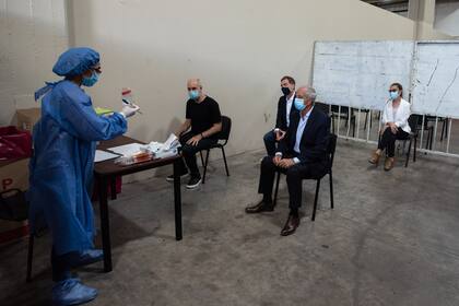 El jefe de Gobierno porteño, Horacio Rodríguez Larreta, estuvo en la cancha de River para presentar oficialmente el plan de nuevos testeos