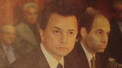Horacio Rodríguez Larreta, con 34 años, durante una actividad política con Palito Ortega