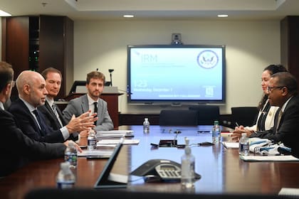 Horacio Rodrguez Larreta con Brian Nichols, Subsecretario de Asuntos del Hemisferio Occidental, durante su gira por los Estados Unidos