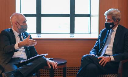 Horacio Rodríguez Larreta, con John Kerry, en Washington DC