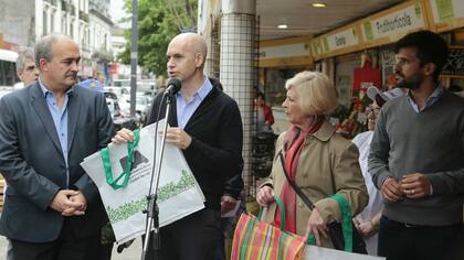 Horacio Rodríguez Larreta en el lanzamiento del programa Ecobolsas