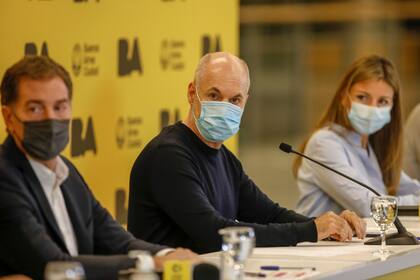 Horacio Rodríguez Larreta en la conferencia de prensa por la nueva etapa de la cuarentena