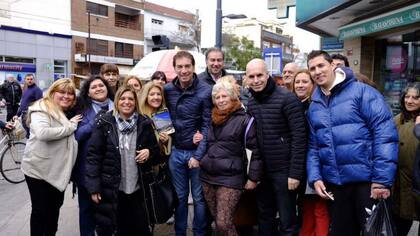 Horacio Rodríguez Larreta y Diego Santilli en Villa Pueyrredón