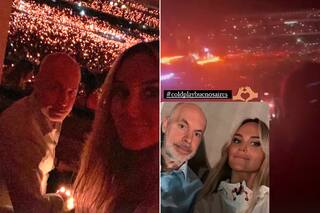 Horacio Rodríguez Larreta y Milagros Maylin, al ritmo de "Persiana americana" en el recital de anoche de Coldplay