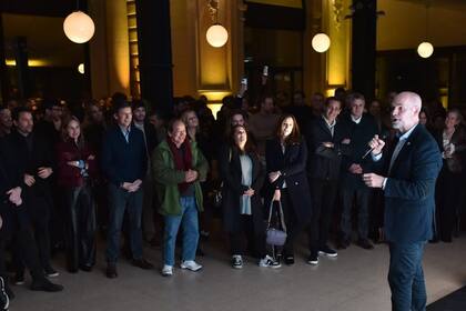 Horacio Rodríguez Larreta y una arenga para amigos y funcionarios, el jueves pasado.