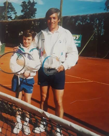 Horacio y Horacito, cuando tenía 12 años, en un torneo en Mar del Plata en el que formaron pareja de dobles