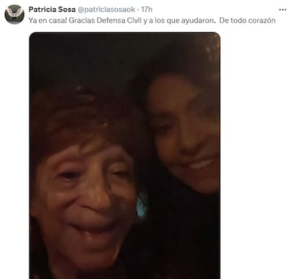 Horas después del incidente, Patricia pudo ir en busca de su madre