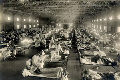 Hospital de emergencia en Camps Fuston, Kansas , en 1918